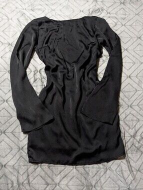 Grunge Black Satin Mini Dress